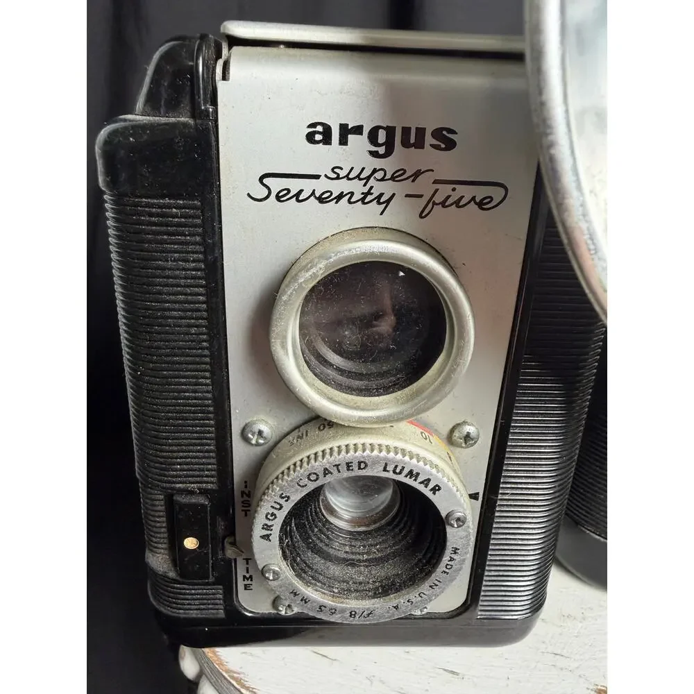 Vintage Argus Super Seventy-Five Camera with Flash Reflector 120 Film Decor Prop